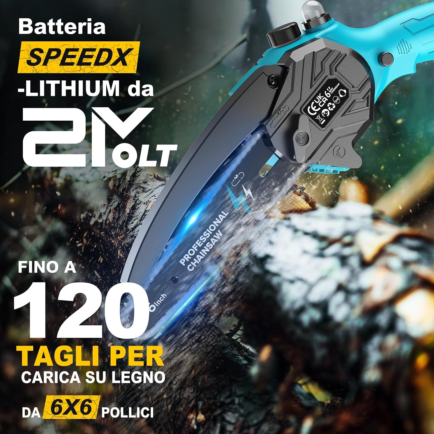 Detalle 2 de RINOXAR PowerCut X9 Pro 8" motosega a batteria