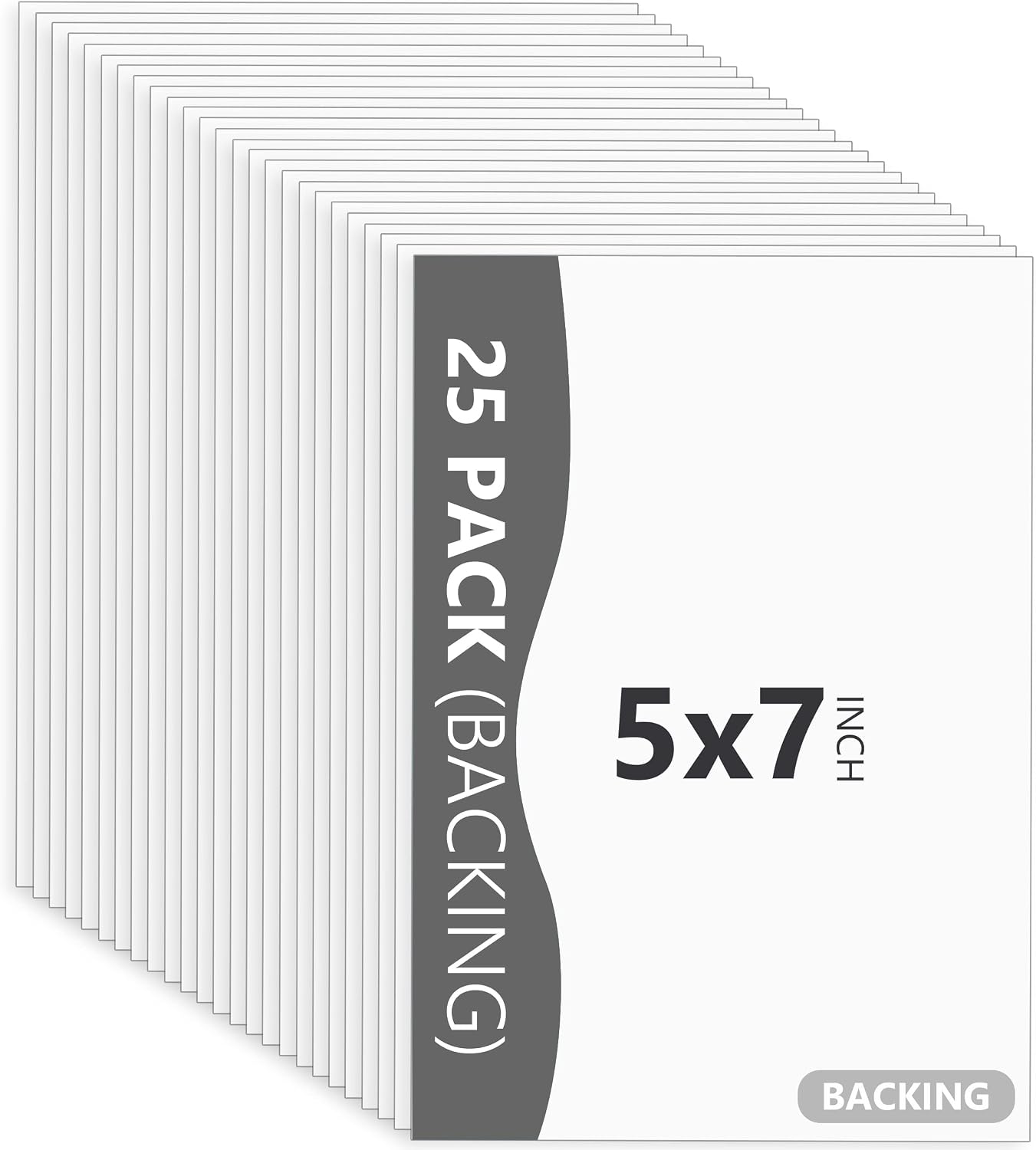 Detalle de Somime 5x7 Backing Boards, 25-Pack Acid-Free White Cardboard