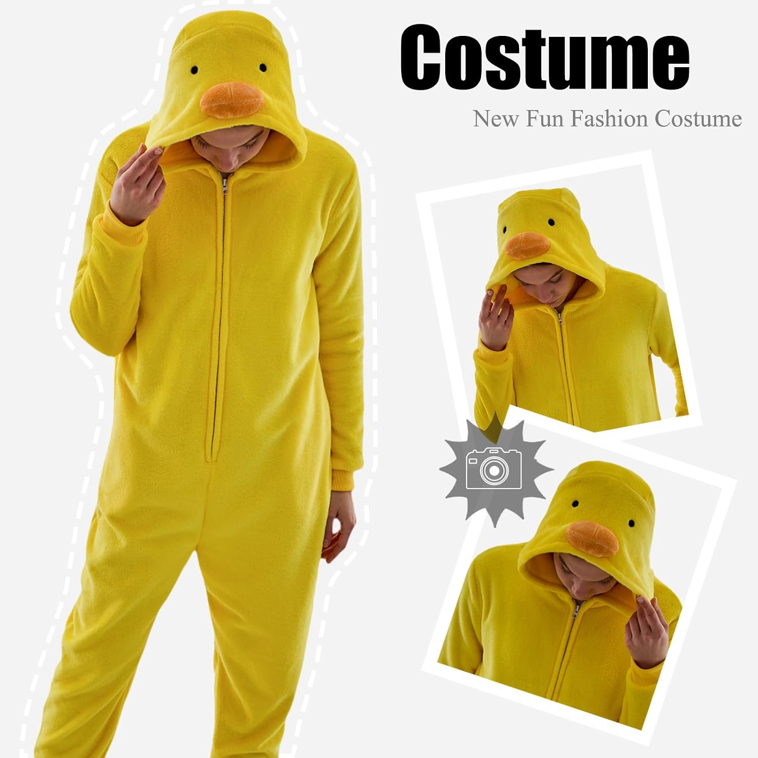 Detalle 2 de JUOLOET Unisex Animal Onesie Pajamas, Snug Fit with Hood and Side Pockets