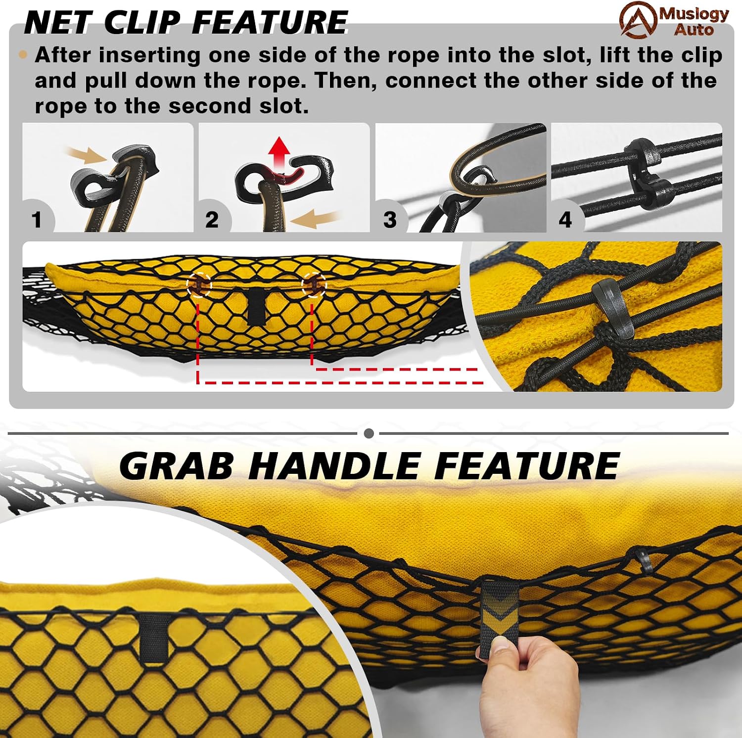 Detalle de Muslogy Truck Bed Cargo Net for 2015–2020 Chevy Tahoe, GMC Yukon, and Cadillac Escalade