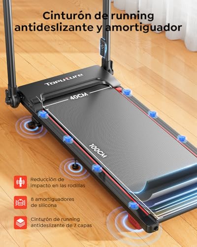 Detalle 2 de Toputure 6 en 1 Cinta de Correr Plegable: rendimiento para hogar y oficina con inclinación, app y pantalla LED