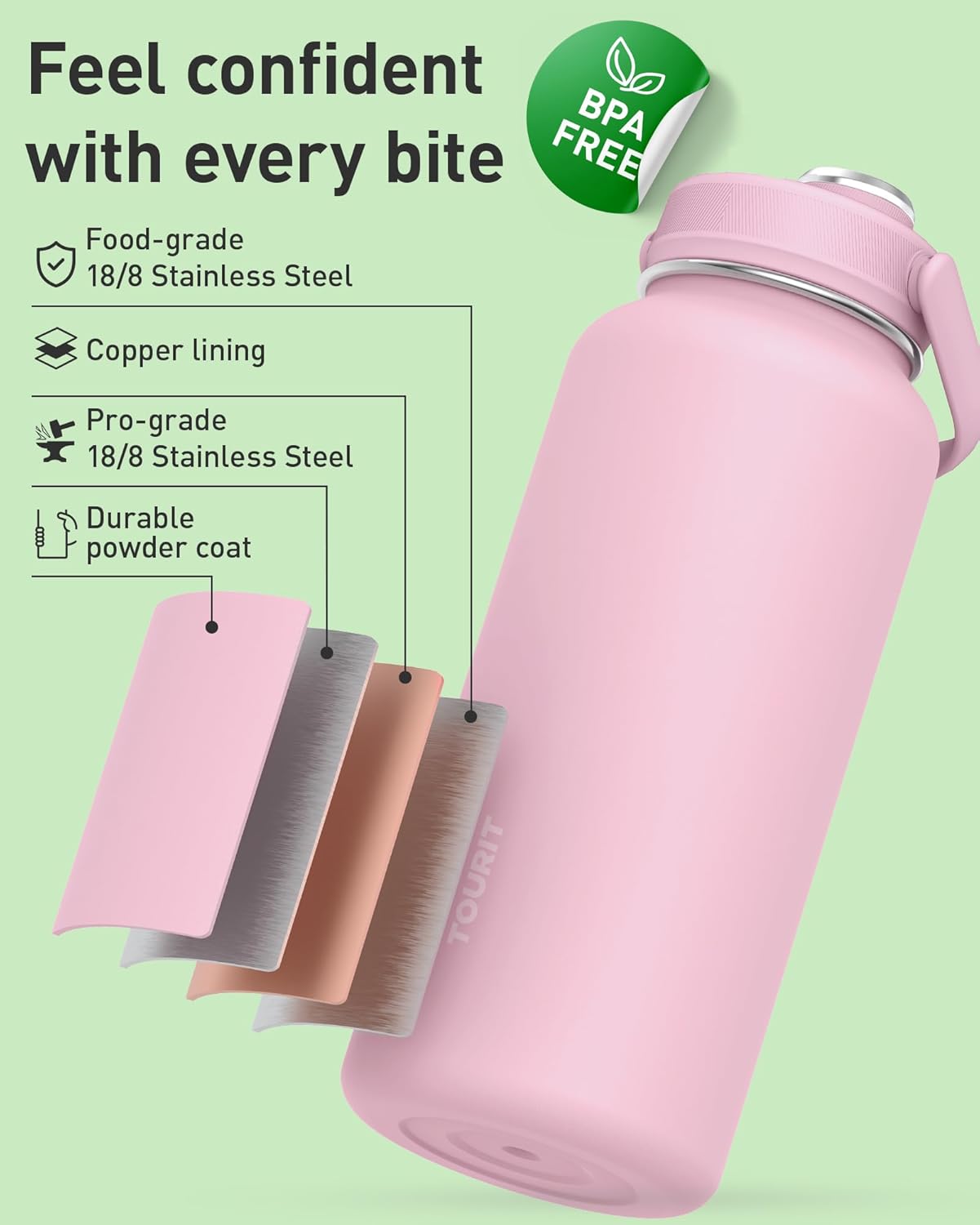 Detalle 2 de TOURIT 32 oz Insulated Water Bottle