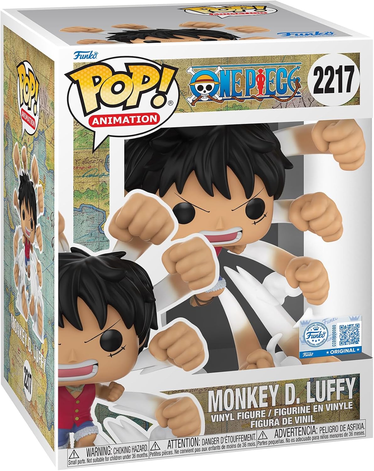 Detalle de POP 92222 Luffy Gum Gum Gatling – One Piece-figur i glansig vinyl