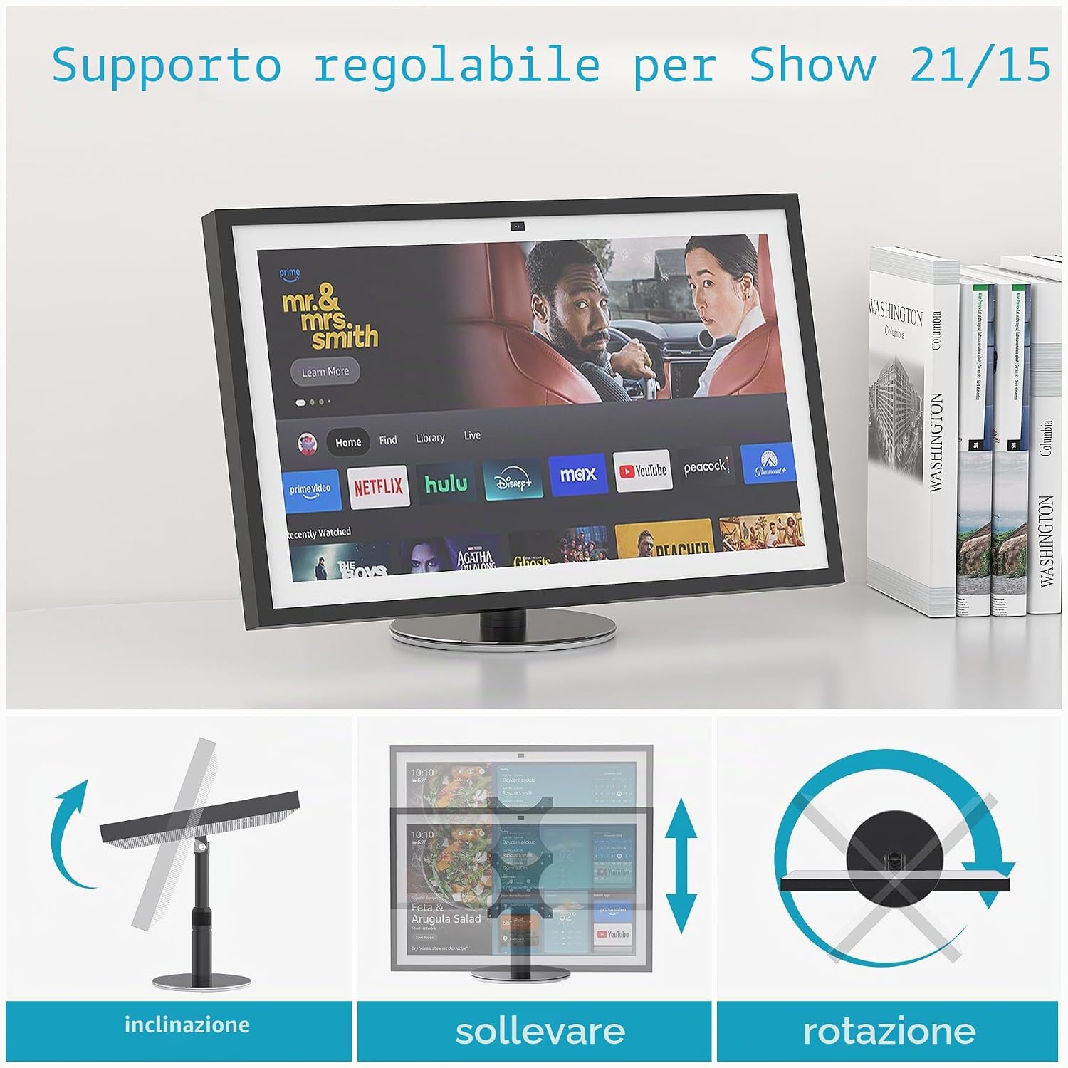 Thumbnail 1 de Premium Swivel & Tilt Stand for Show 15/21 — Supporto regolabile in alluminio aeronautico, nero opaco
