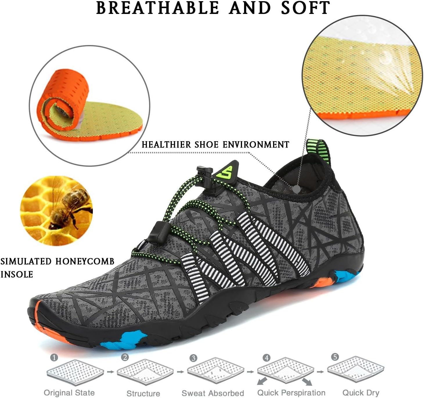 Thumbnail 3 de SAGUARO Scarpe da Scoglio Uomo/Donna – Scarpe Mare Antiscivolo con Asciugatura Rapida