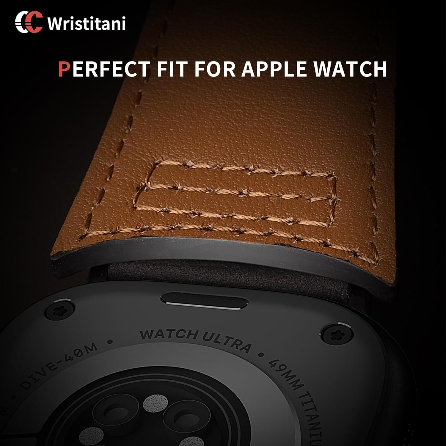 Thumbnail 4 de Bracelet en cuir Wristitani pour Apple Watch - Compatible toutes séries et tailles (38–49 mm)