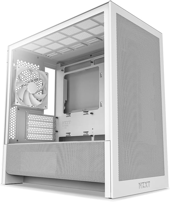 Detalle de NZXT H3 Flow CC-H31FW-01 Micro-ATXケース ホワイト、メッシュ構造・フルサイズGPU対応