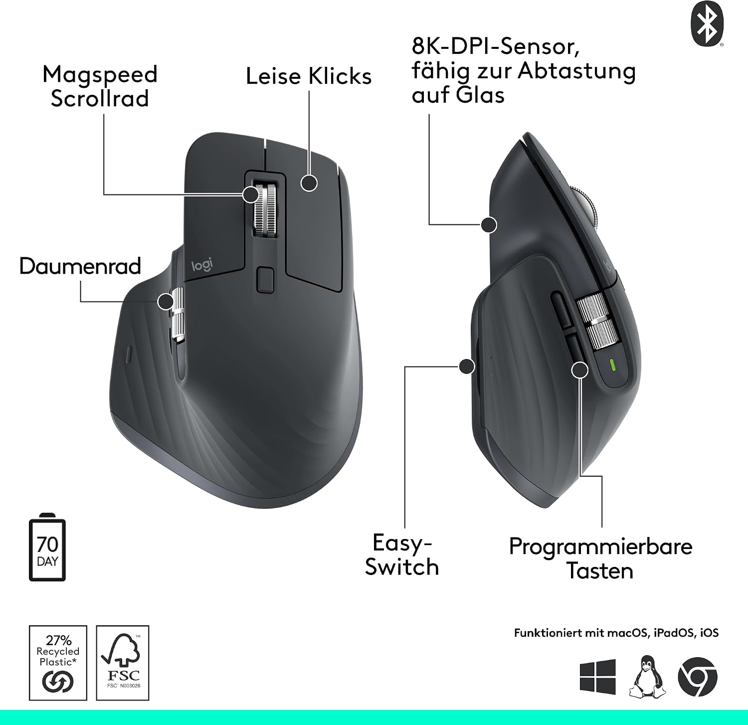 Thumbnail 5 de Logitech MX Master 3S 2025 8000 DPI đź–±