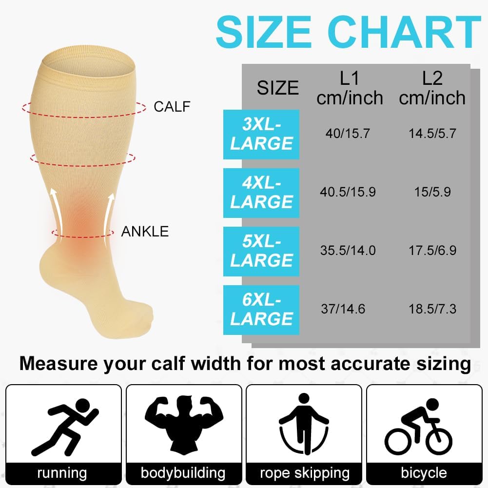 Detalle de AOOWU Kompressionsstrümpfe – 10–15 mmHg/20–30 mmHg für Sport, Alltag und Reisen