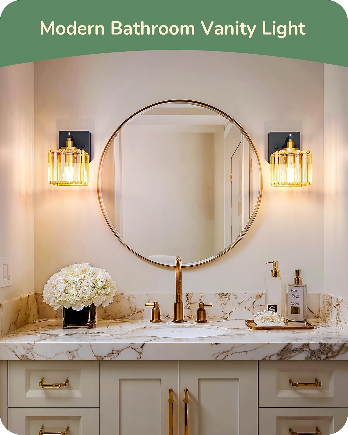Detalle 2 de EDISHINE Bathroom Vanity Lights, Set of Two