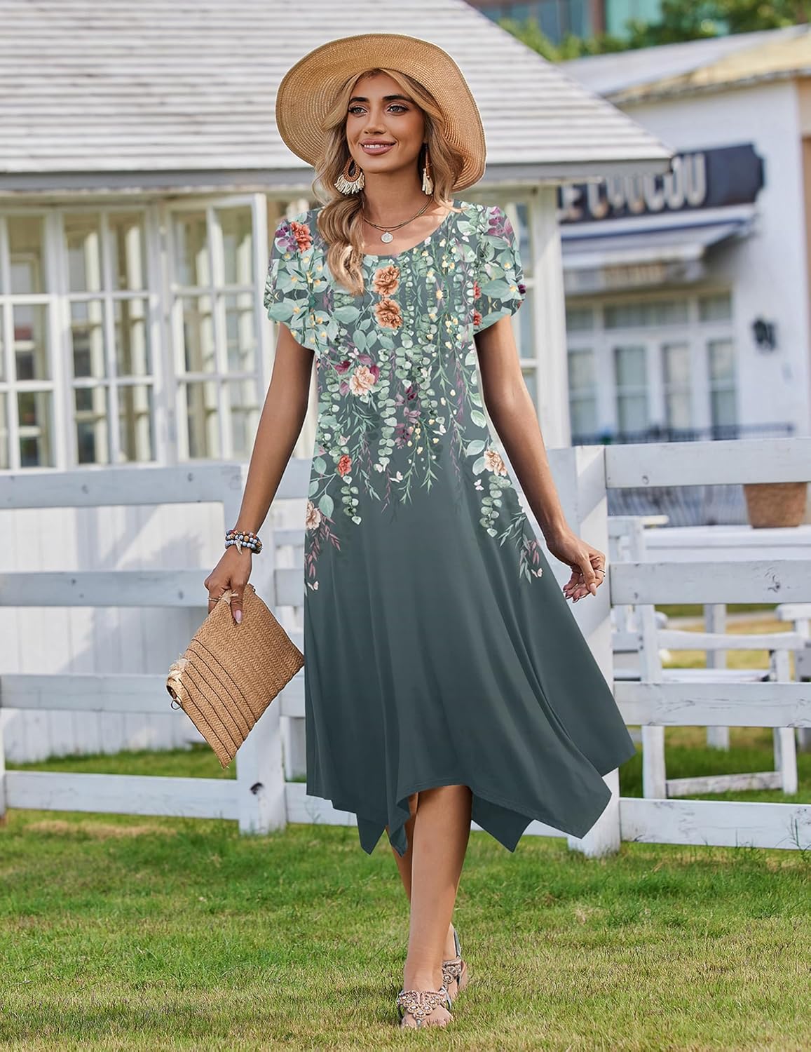 Thumbnail 2 de Zeagoo Women's Casual Midi Sundress with Pockets: Flowy Summer Beach Dress