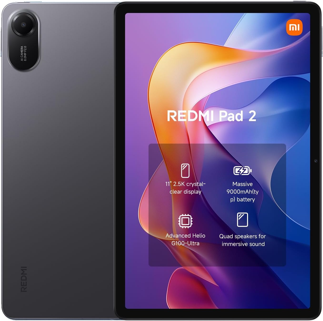 Detalle de XIAOMI Redmi Pad 2 8+256GB Gray: 11" 2.5K Tablet for Everyday Power