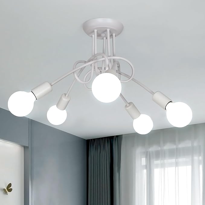 Detalle de Toolight Lámpara de Techo Vintage Blanco 5-Luz