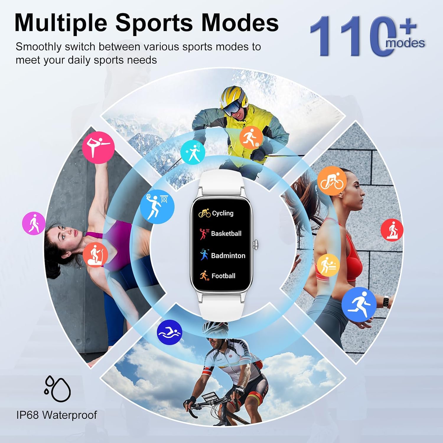 Detalle 2 de Motast Smartwatch Uomo Donna 1.57": Chiamate Bluetooth, 123+ modalità sportive e monitoraggio salute