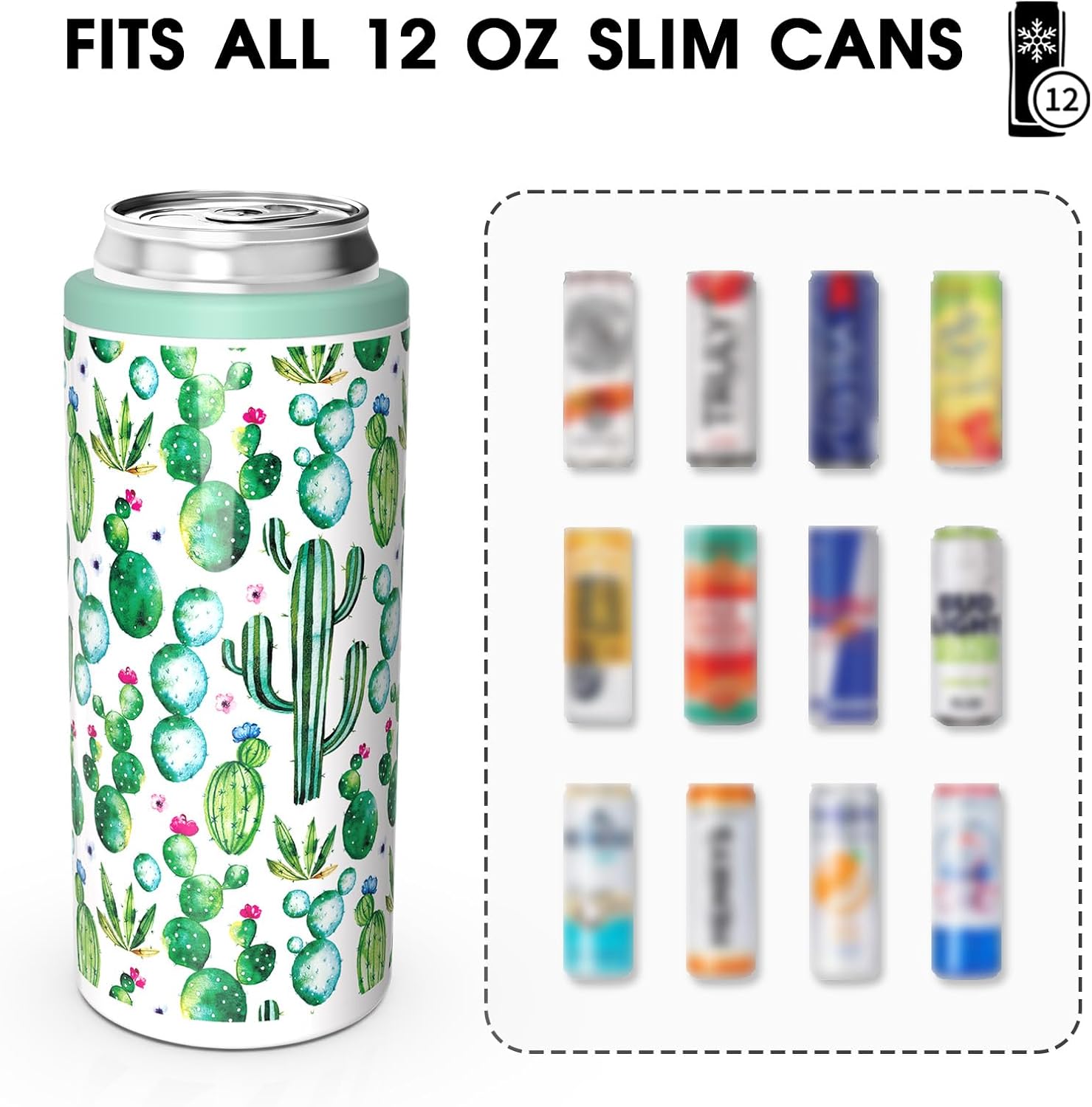 Thumbnail 2 de TILUCK Skinny Can Cooler (Double-Walled Stainless Steel) for Slim 12 oz Beer & Hard Seltzer Cans