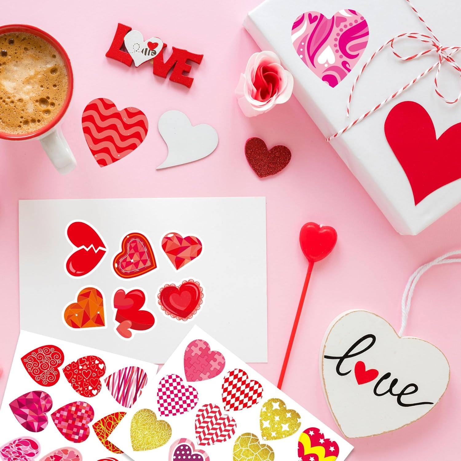 Thumbnail 5 de Cute Heart Valentines Stickers 496 pcs 🎨