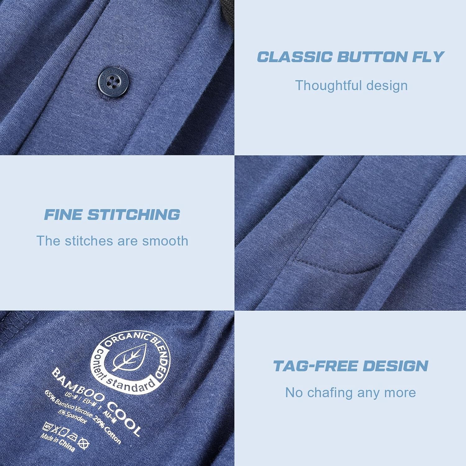 Thumbnail 3 de BAMBOO COOL Mens Pajama Pants Sleep Lounge Bottoms: Soft, breathable, and pocketed in a 2-pack