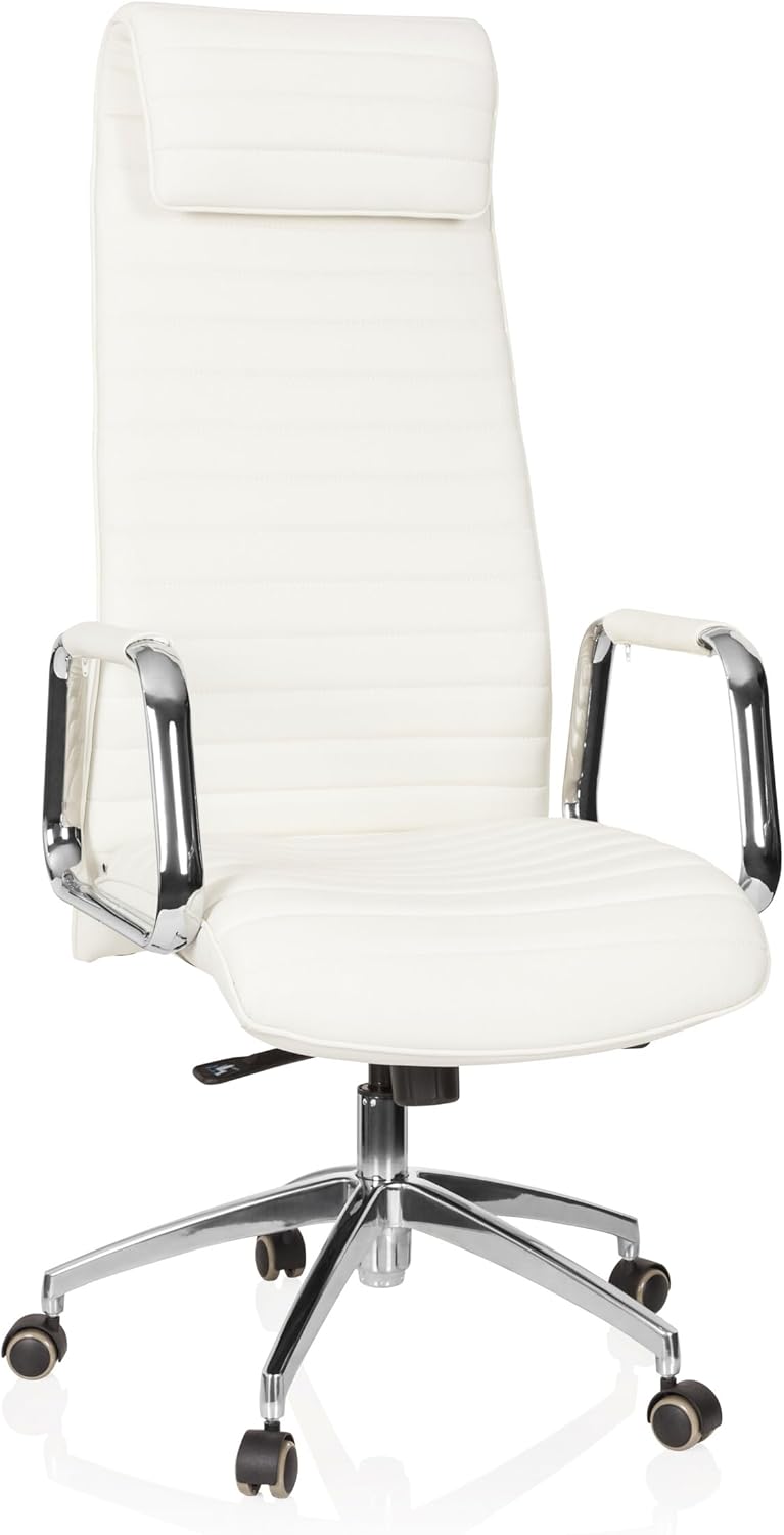 Detalle de HJH Office 600902 Poltrona Girevole ASPERA 20 Pelle: élégante, ergonomica e regolabile per l’ufficio