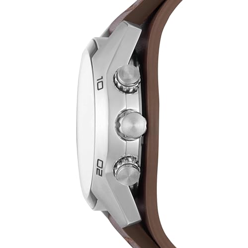 Detalle de FOSSIL Coachman Men's Quartz Watch CH2891 with Black Dial and Brown Leather Cuff