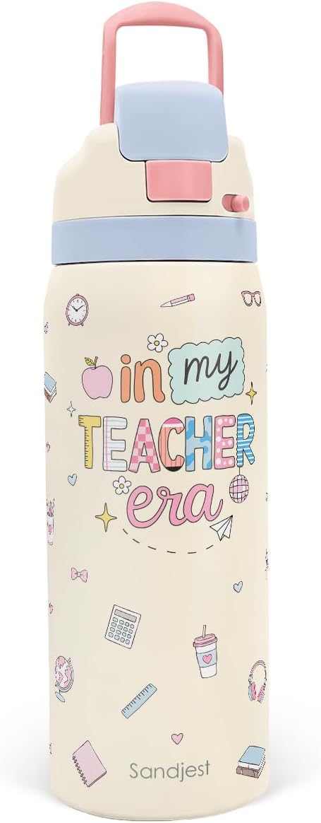 Detalle de SANDJEST SJ-DW-SS-WB32PB Stainless Steel Water Bottle, 32 oz