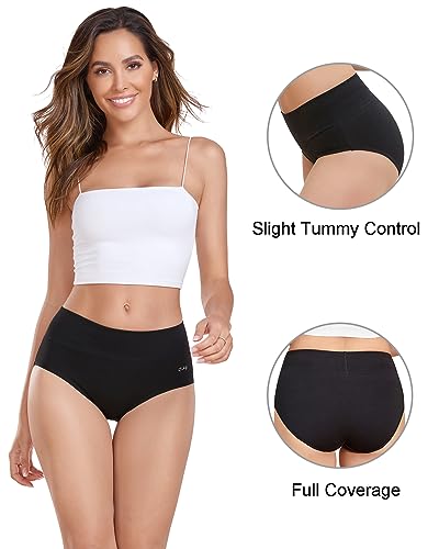 Thumbnail 3 de Coskefy Underwear Women: High Waisted Cotton Knickers 5 Pack – Full Briefs