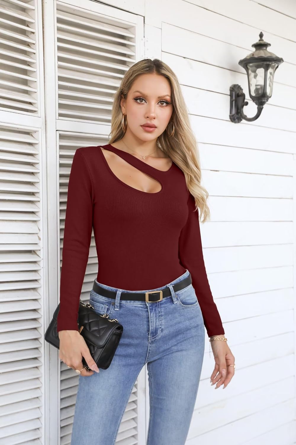 Thumbnail 5 de VICHYIE Langarmshirt mit Cut-Out Detail