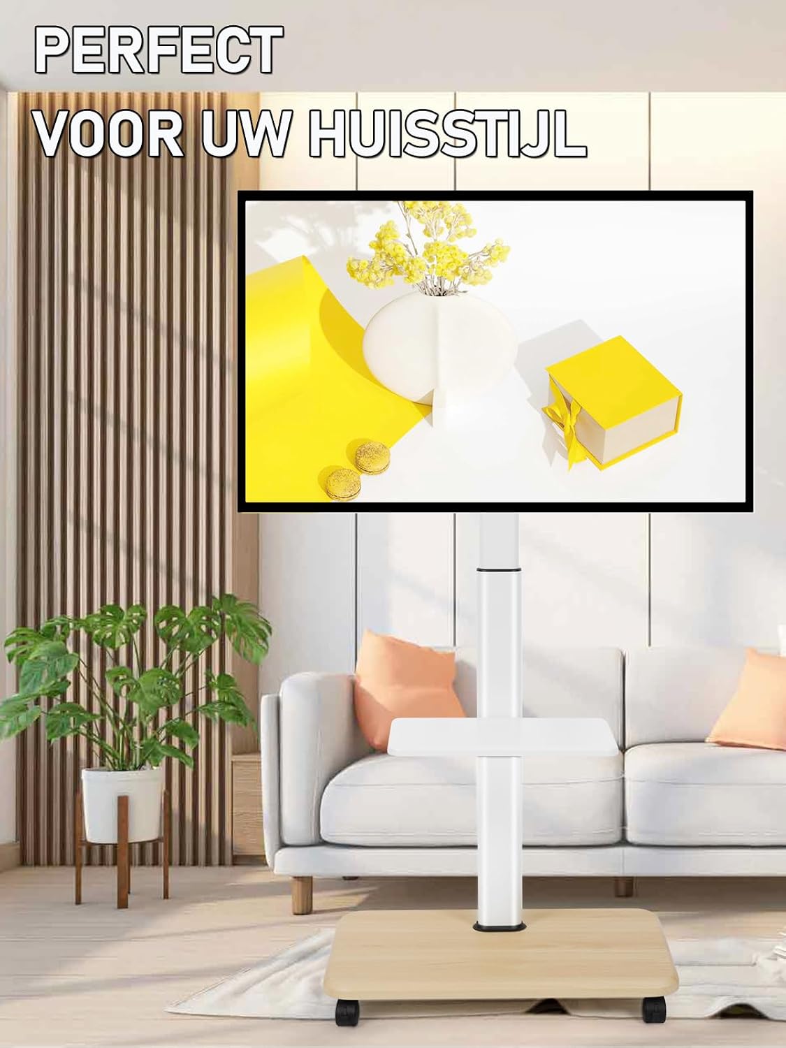 Detalle 1 de Maiproo MA-TC65 mobiele tv-standaard op wielen, 32–70 inch, verstelbaar