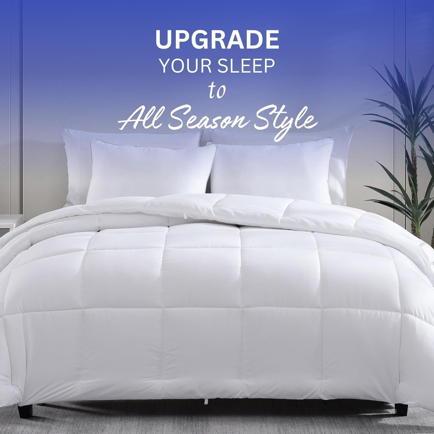 Detalle de Casa Platino Double Duvet 10.5 Tog – Coverless Duvet with Corner Tabs, 200 x 200 cm, Black