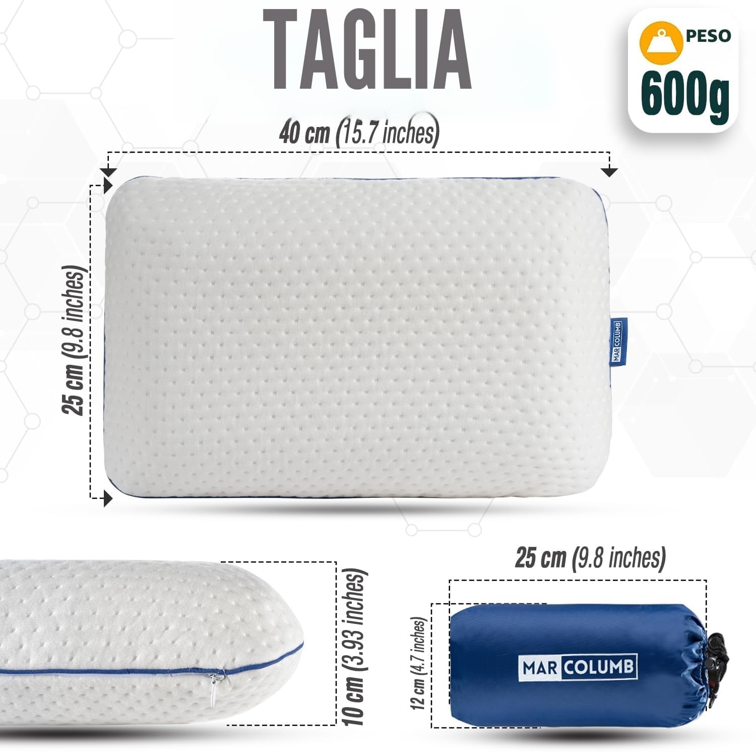 Thumbnail 2 de Marcolumb Cuscino da viaggio: supporto ergonomico per il collo in memory foam con federa termoregolante
