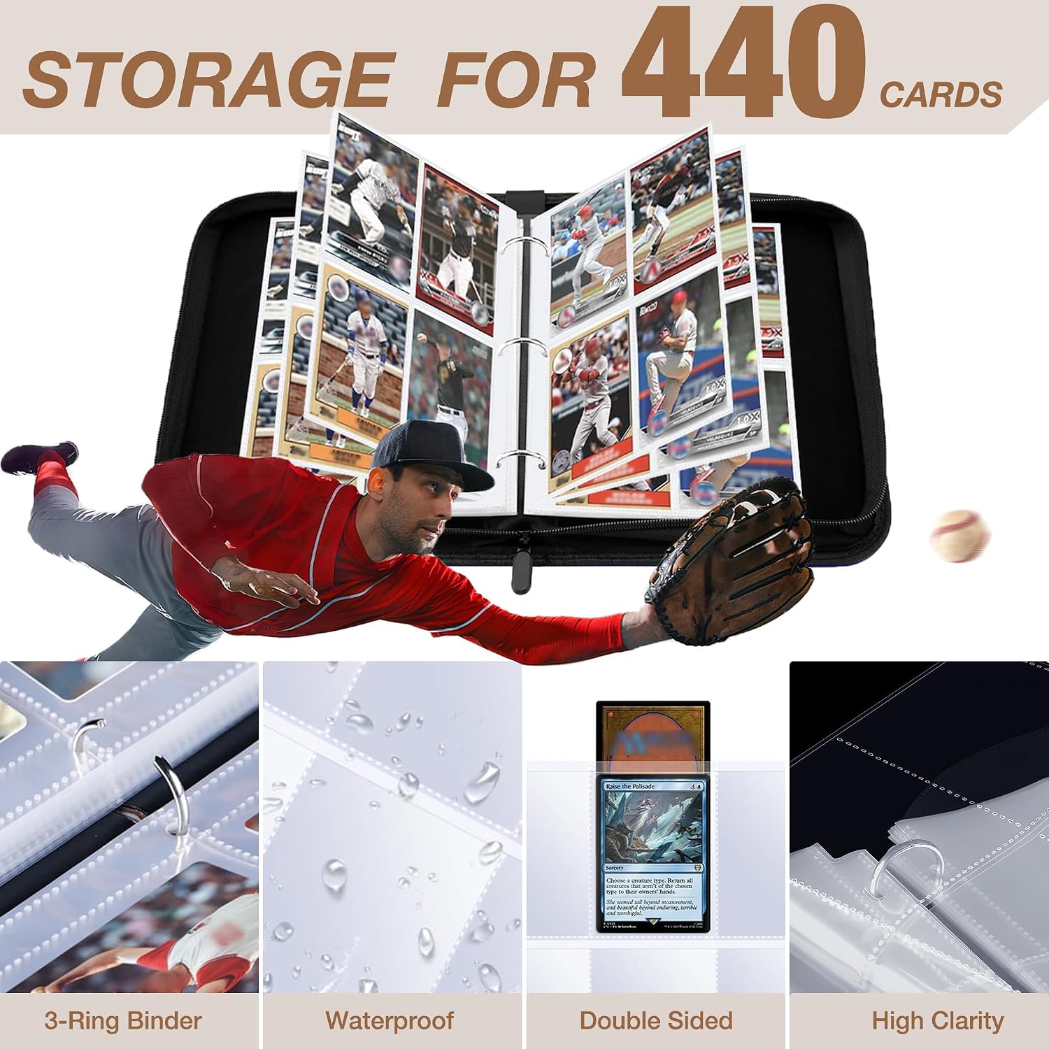 Detalle 2 de Lalasu Baseball Card Binder, 440-Pocket