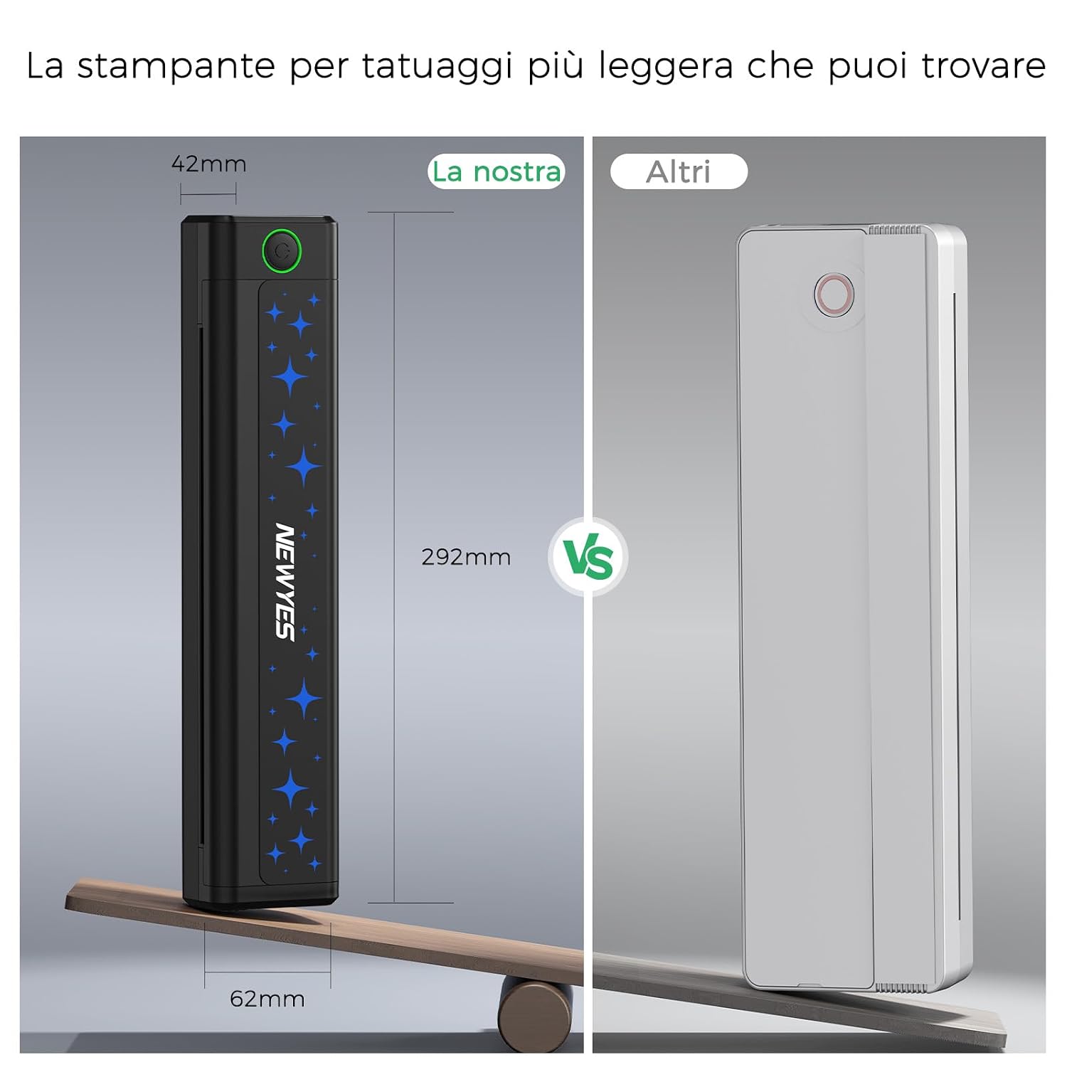 Detalle 2 de NEWYES Stampante Stencil Tattoo: stampante termica portatile wireless per stencil di alta qualità