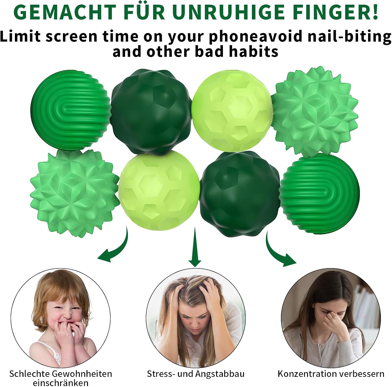 Detalle 1 de 8 Stück Magnetische Fidget Toys Silikon Stressball Grün Klein
