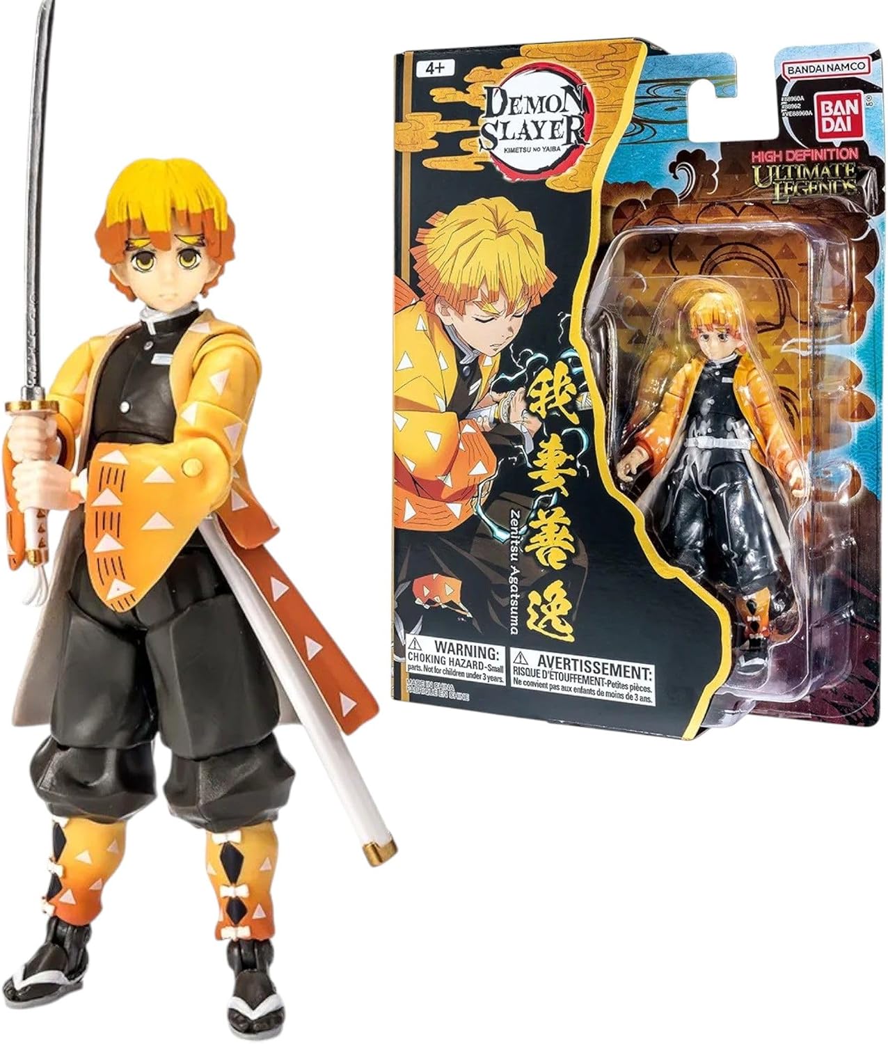 BANDAI Ultimate Legends Figurine Zenitsu Agatsuma – Figurine articulée 12,5 cm avec 27 points d’articulation et accessoires
