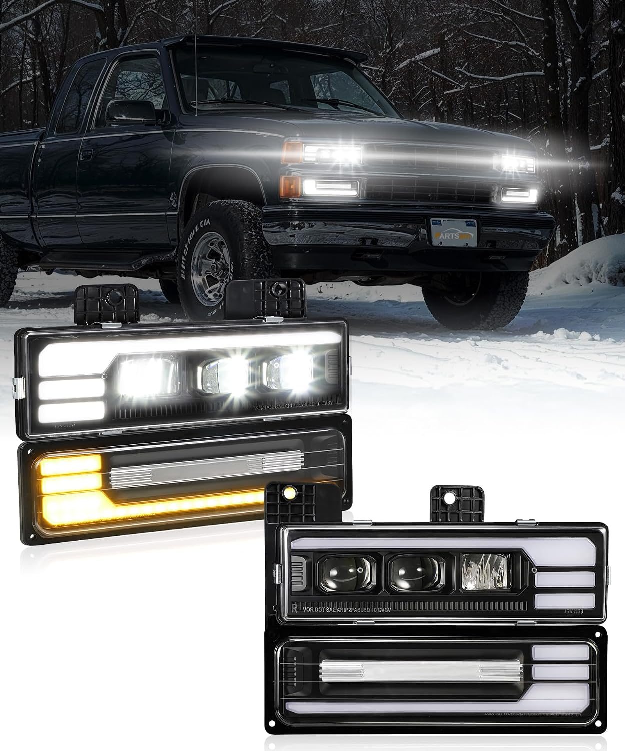Detalle de Partsam LED Headlights Assembly 6500K for OBS Trucks