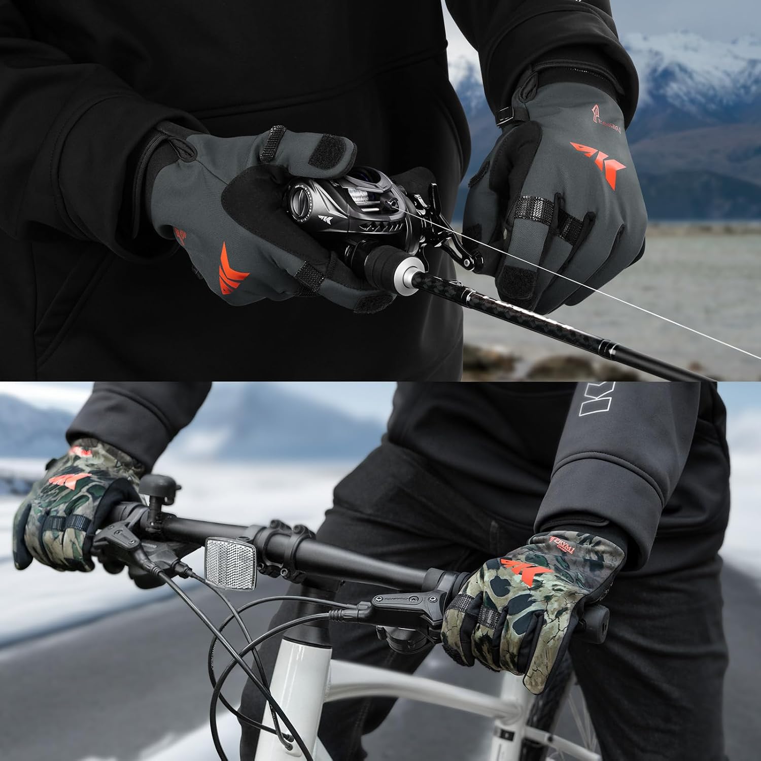 Detalle 2 de KastKing Mountain Mist Winter Fishing Gloves 🎣