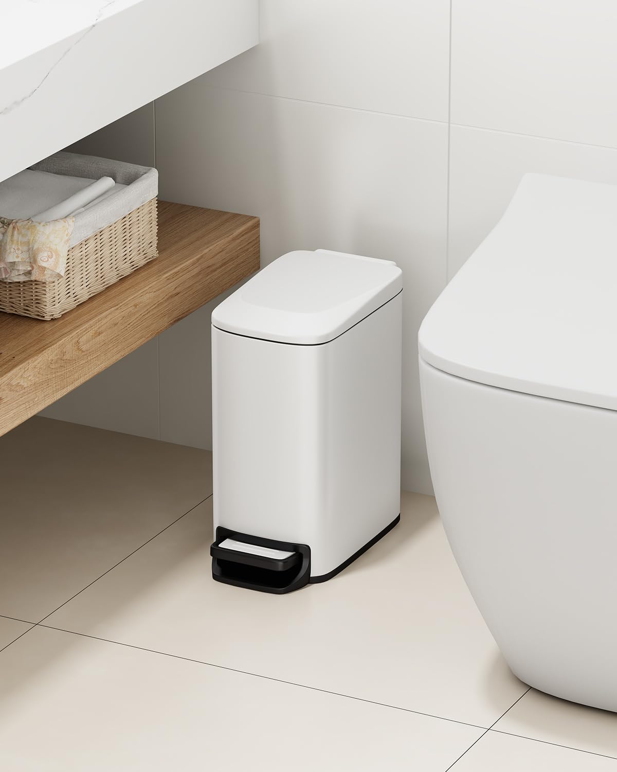 Thumbnail 6 de TIPGO Slim Bathroom Trash Can 1.6 Gal