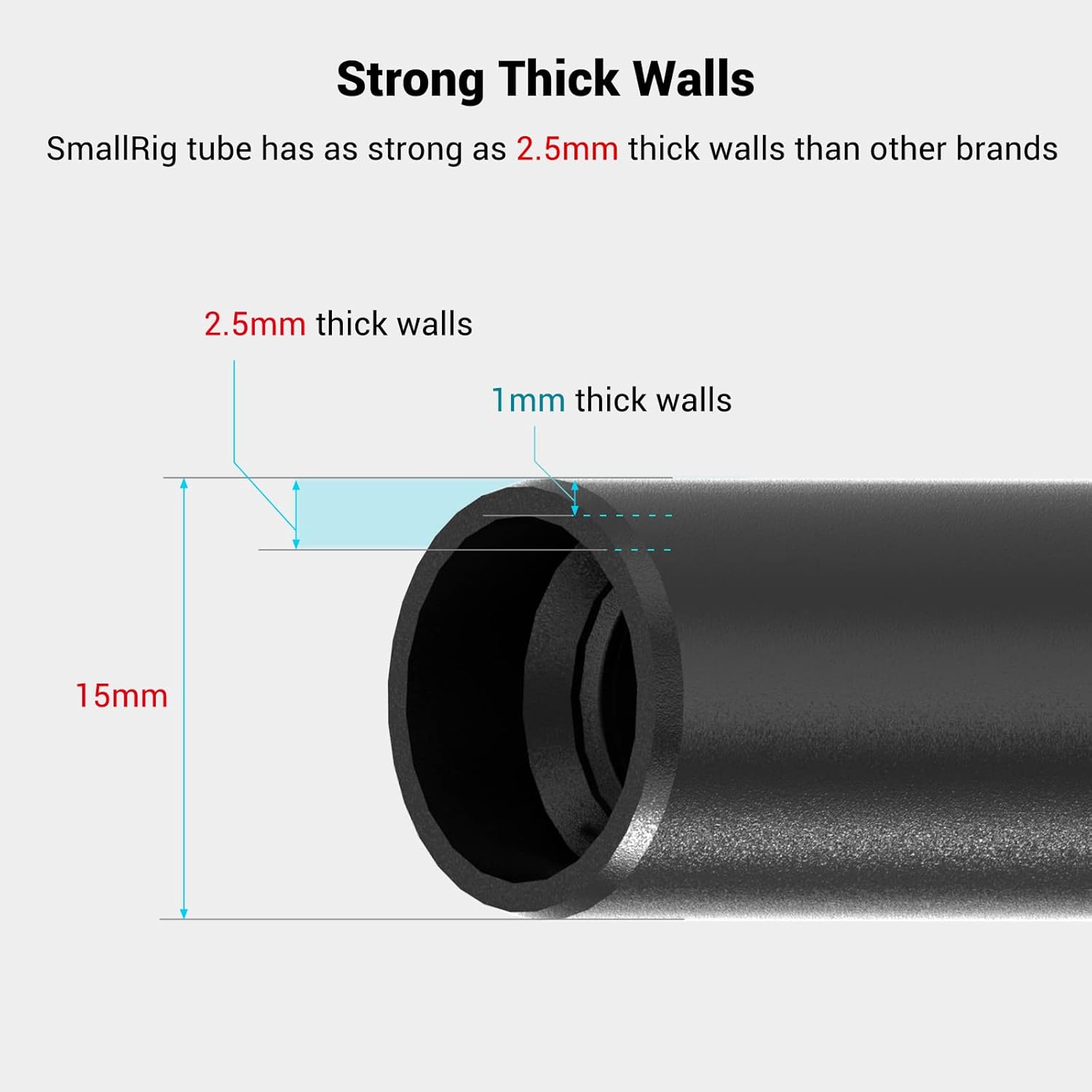 Thumbnail 2 de SMALLRIG 15mm Rod Pack 20 cm + 30 cm, M12 Gewinde Stangen – Aluminium, 2x Rods + 2x Verbinder (1659)