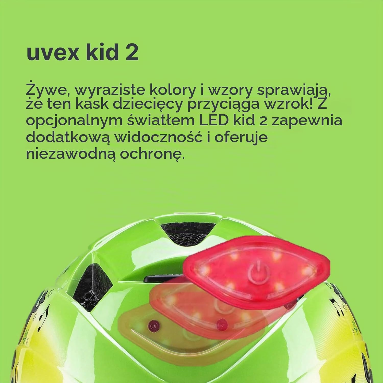 Detalle de Uvex Kid 2 – lekki kask rowerowy dla dzieci, 46–52 cm, regulowane paski
