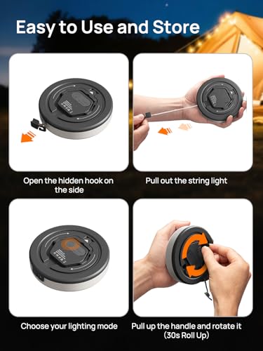 Thumbnail 6 de ACSO Camping String Lights: 32.8ft USB-C Rechargeable Fairy Lights with 9 Modes