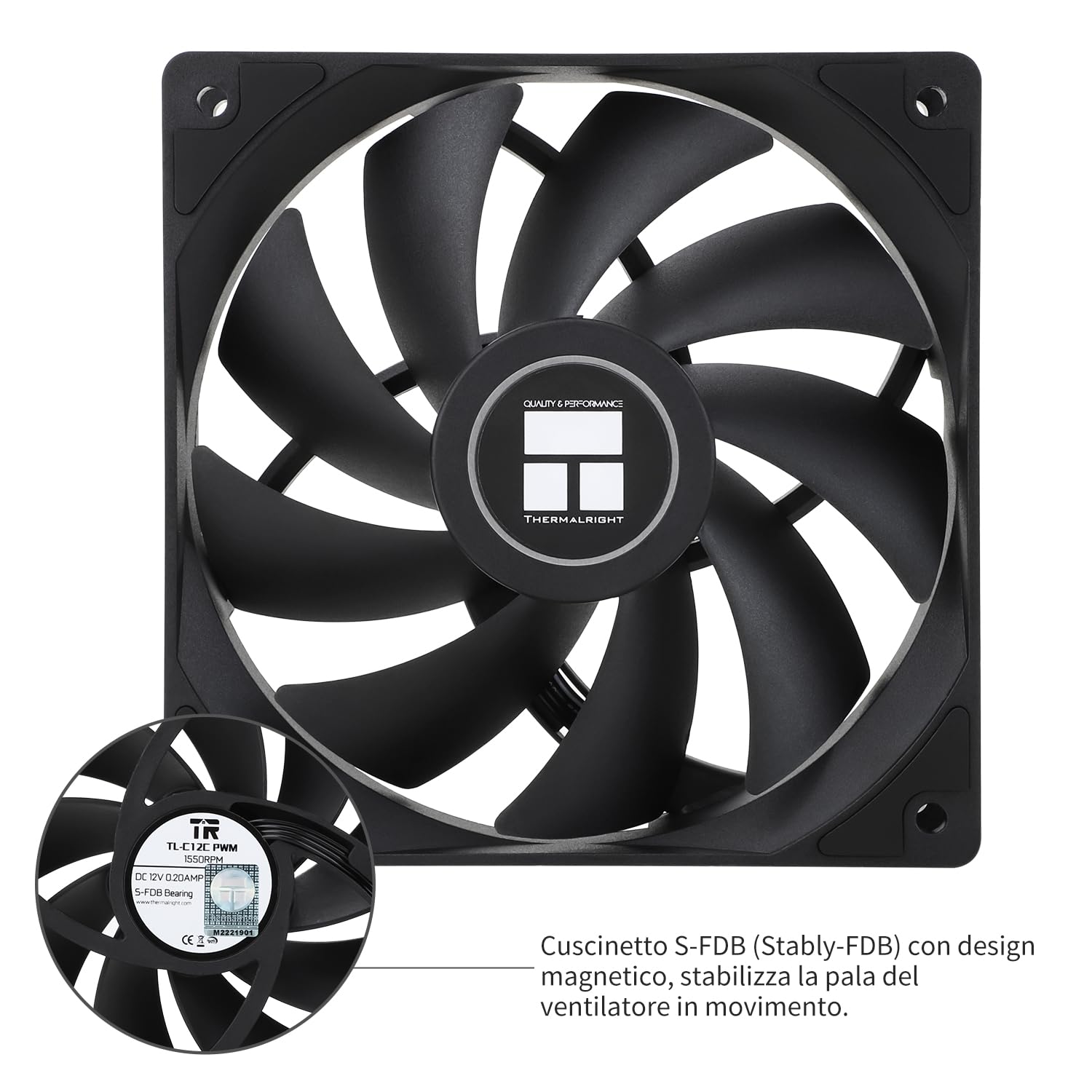 Detalle 2 de Thermalright TL-C12C X3 120mm PWM Case Fan with S-FDB Bearing