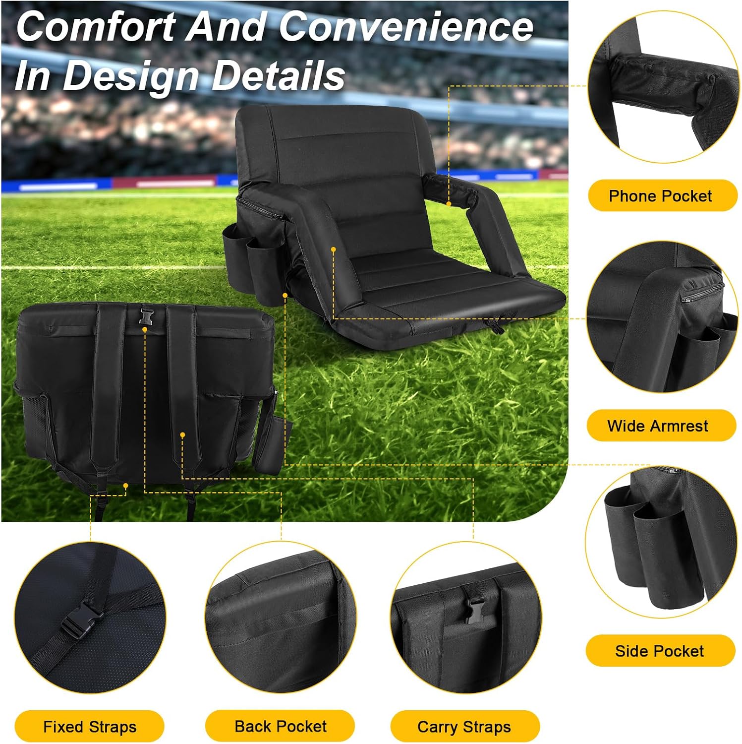 Detalle de yeyeeyyee Stadium Chair, 22.5-Inch Wide