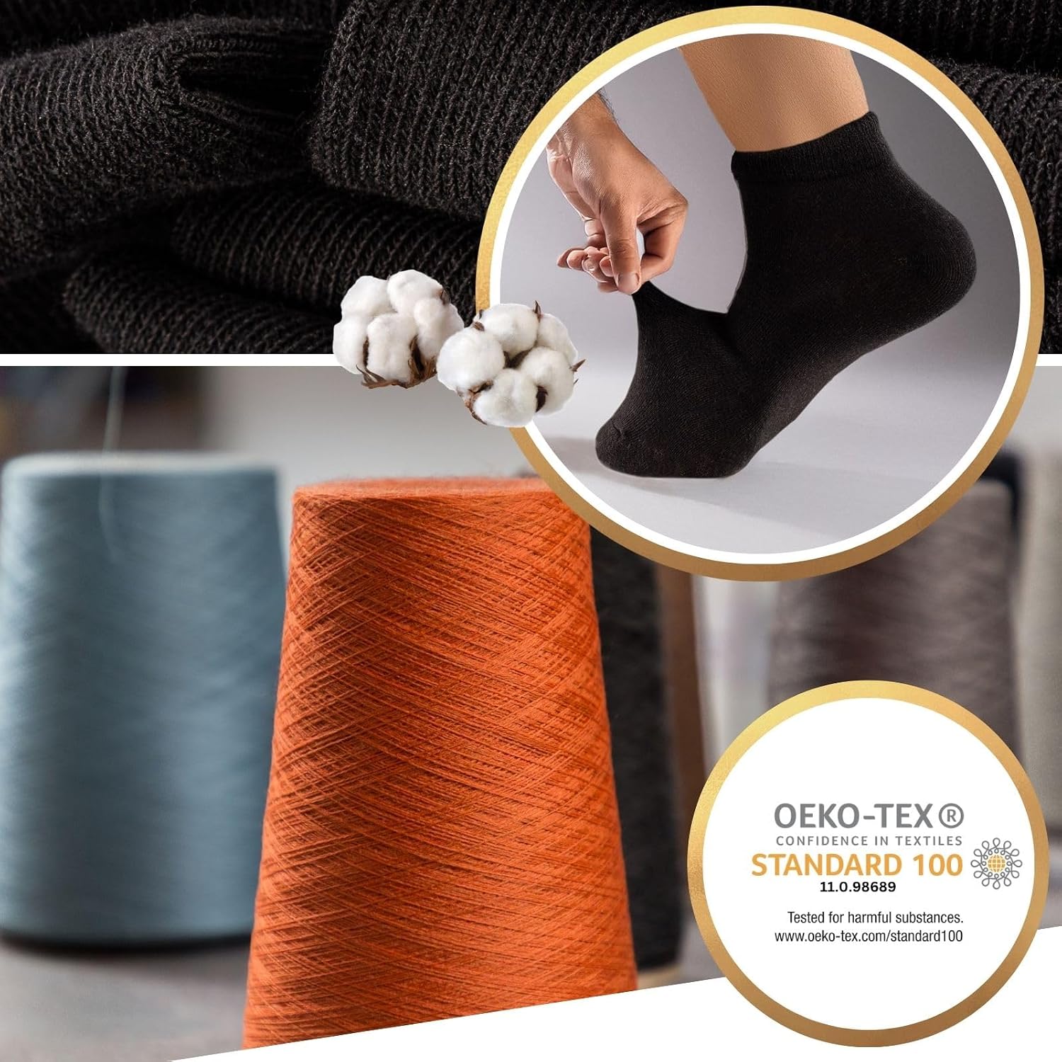 Detalle de sockenkauf24 – 10 Paia Calzini Corti Uomo Donna, cotone traspiranti
