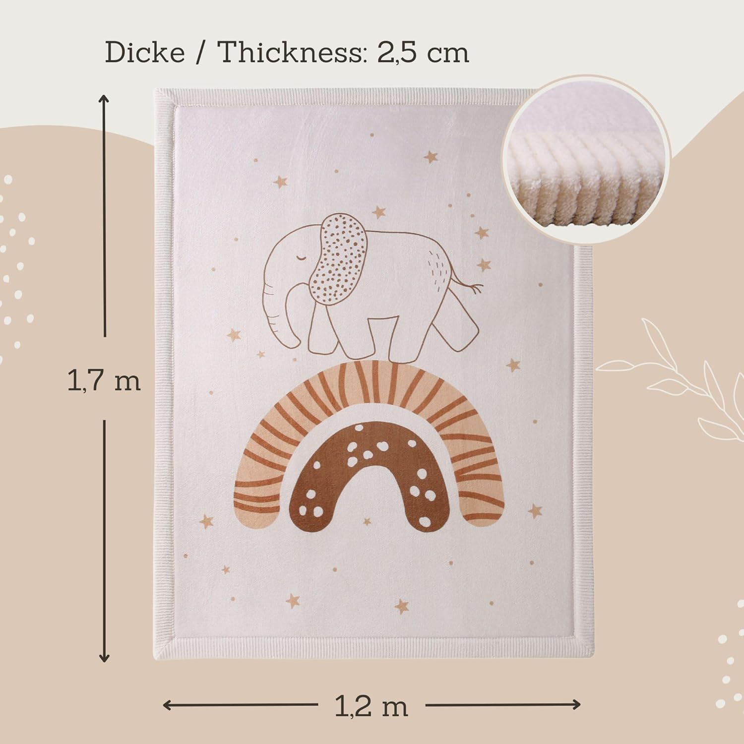 Thumbnail 1 de Hakuna Matte Wolkenweiche Spielmatte 170x120x2,5 cm – Krabbelmatte mit Memory-Schaum und rutschfester Unterseite