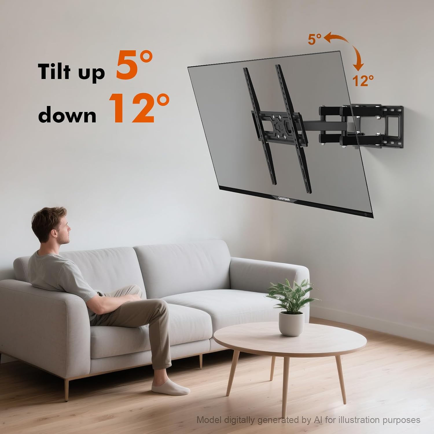 Thumbnail 3 de GRIFEMA GB1006-4 Full Motion TV Wall Mount, Dual Arms, 110 lb Capacity