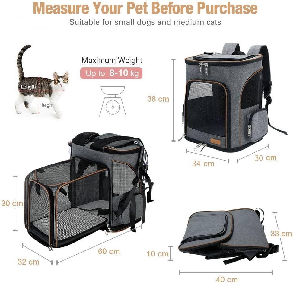 Thumbnail 1 de Lekesky Expandable Cat Carrier Backpack: Portable, Breathable & Expandable for Small to Medium Pets