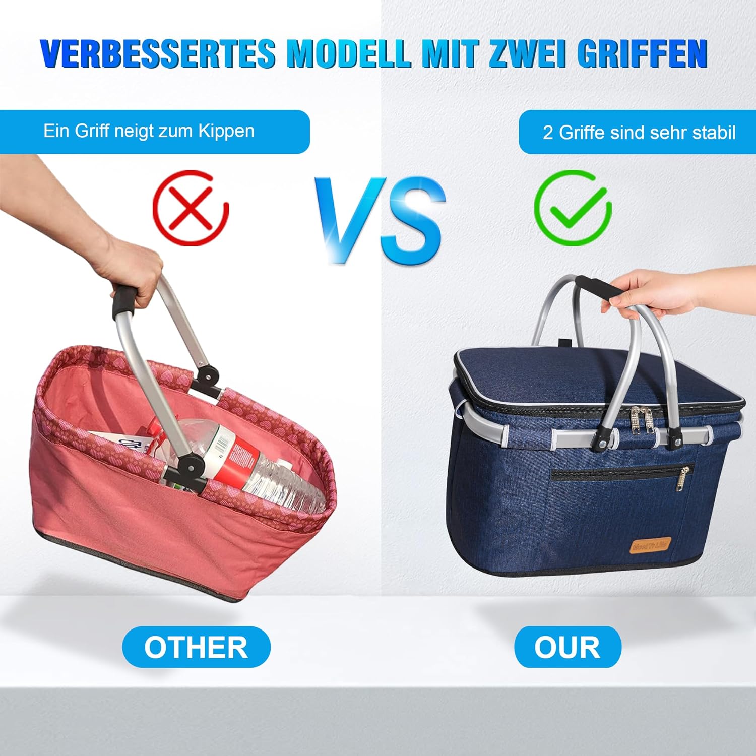 Detalle de ABIUBIU Einkaufskorb Kühltasche 26 L