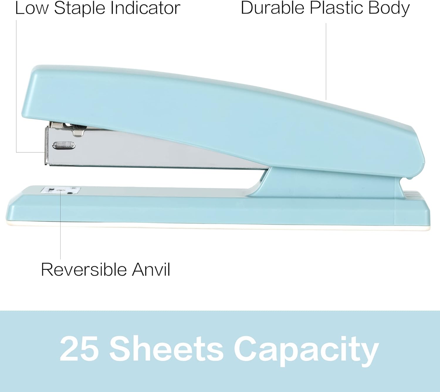 Thumbnail 1 de deli Desktop Stapler (25 Sheet Capacity) – Blue, 1000 Staples & Staple Remover Included