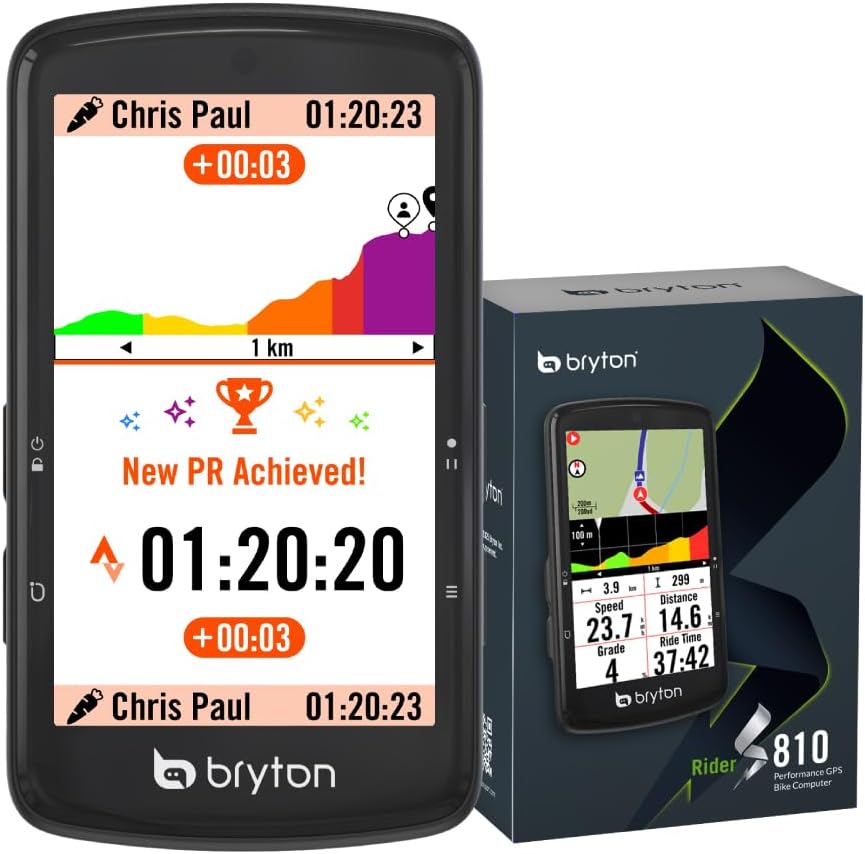 Bryton Rider S810 – Compteur GPS Vélo à écran couleur 3,5" avec cartes Europe hors ligne et navigation virage par virage