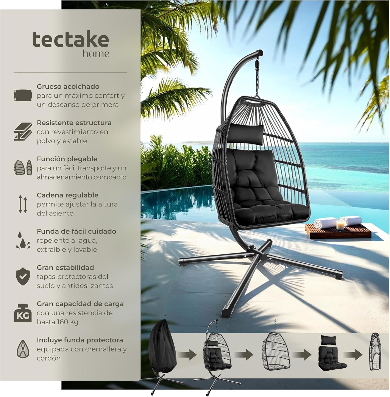 Thumbnail 1 de tectake® Columpio Jardín Exterior 160 kg