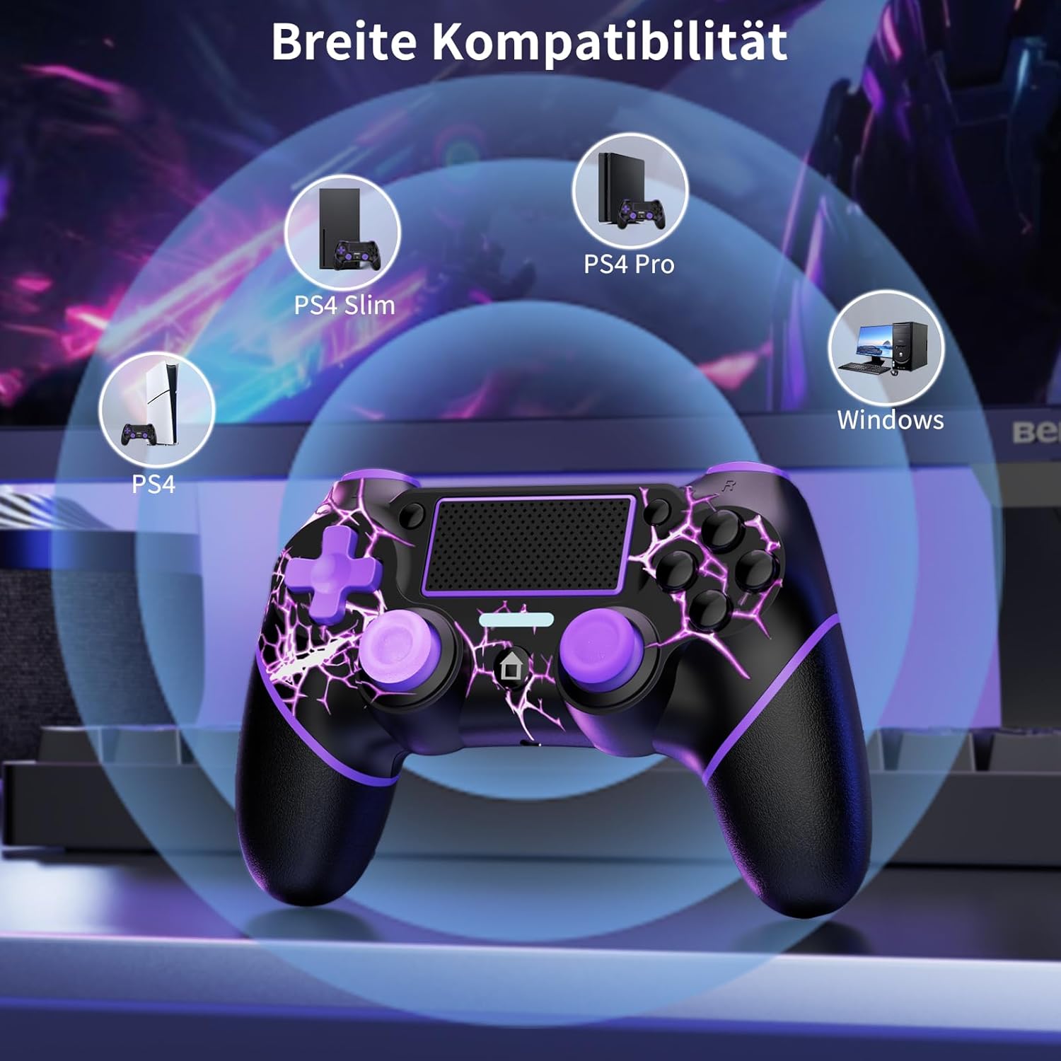 Detalle de Reddening Wireless PS4 Controller lila